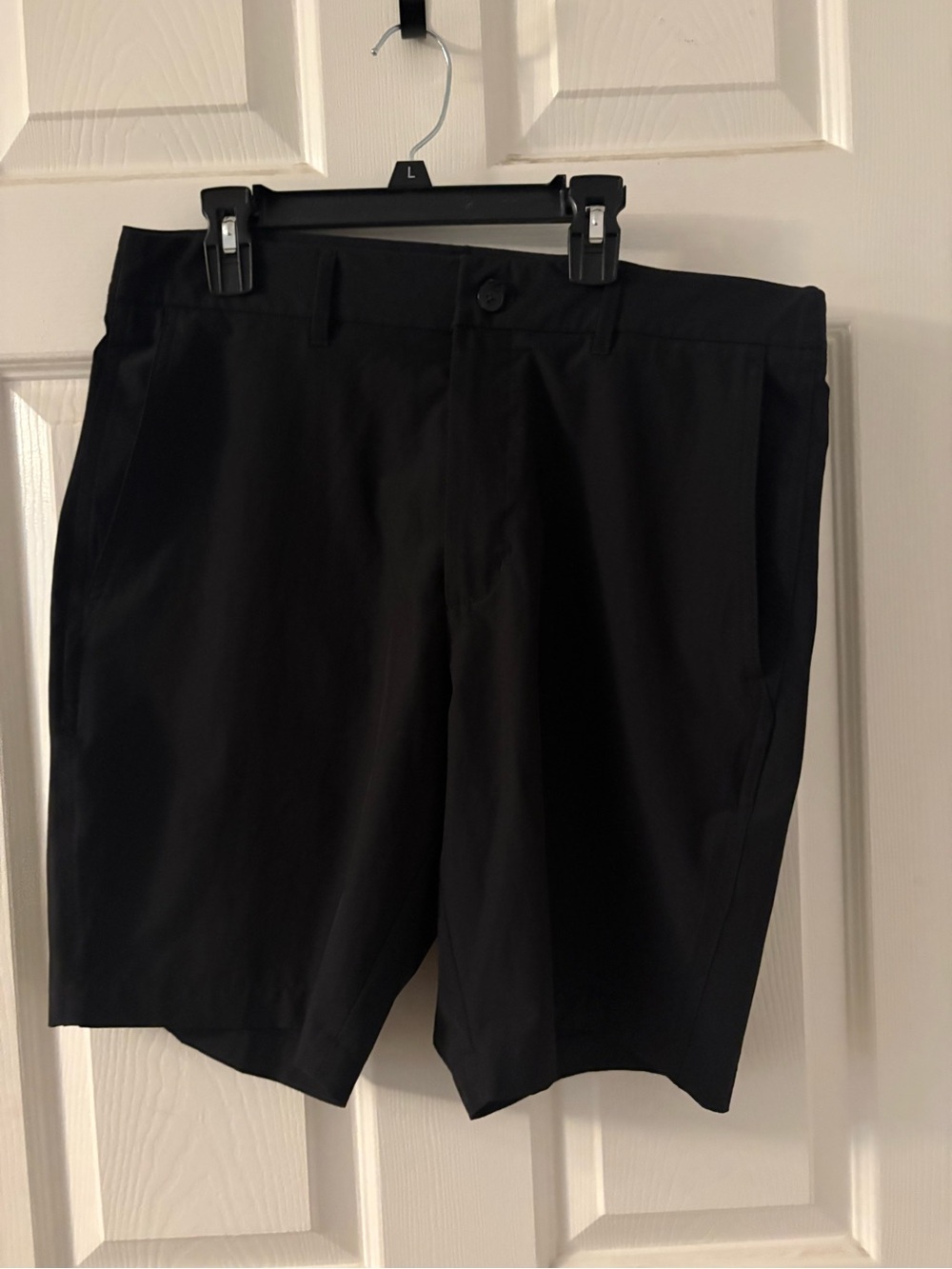 Walter Hagen Black Flat-Front Performance Golf Shorts